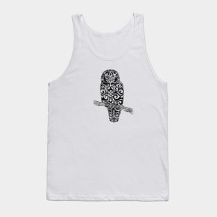 Swirly Owl (black) Tank Top